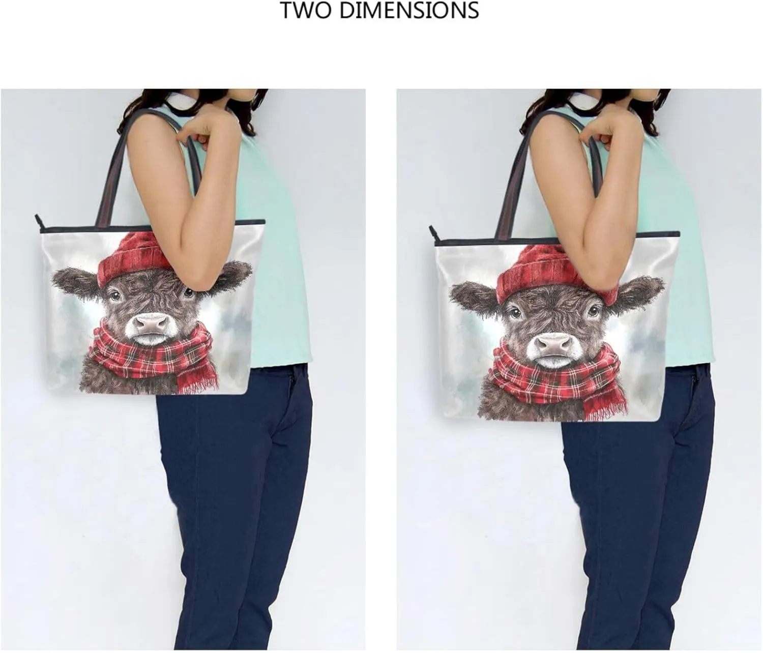 Women Tote Bags Winter Christmas Ox Cow Top Handle Satchel Handbags Shoulder Bag for Shopping L 20858801