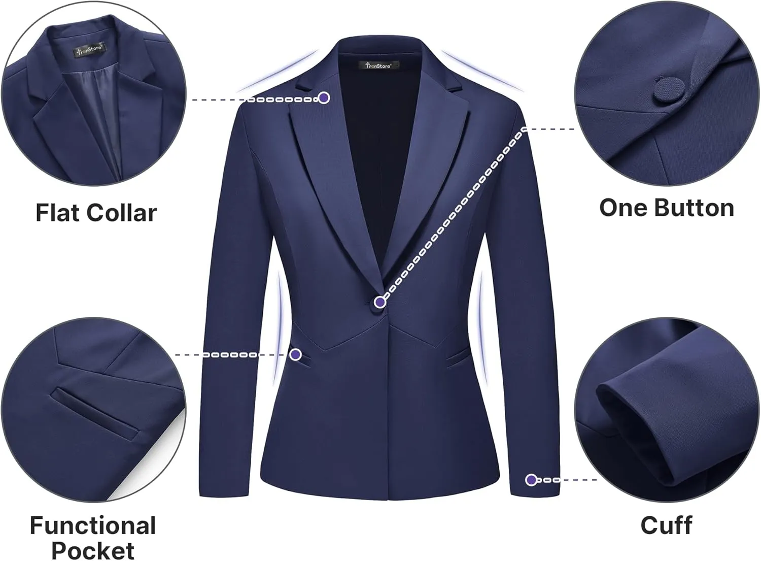Women's Business Suits for Work Professional 2 Piece Slim Fit Outfits for Women