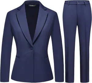 Women's Business Suits for Work Professional 2 Piece Slim Fit Outfits for Women