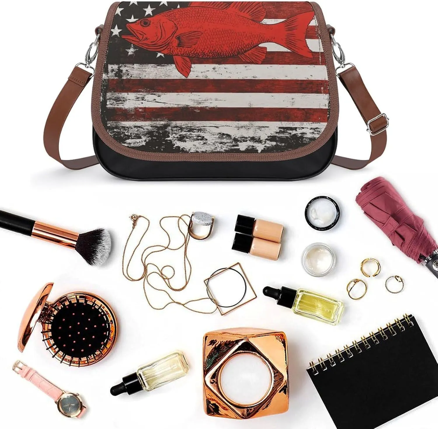 Women's Casual Crossbody Bag, Waterproof Leather Shoulder Purse Handbags for Work Travel