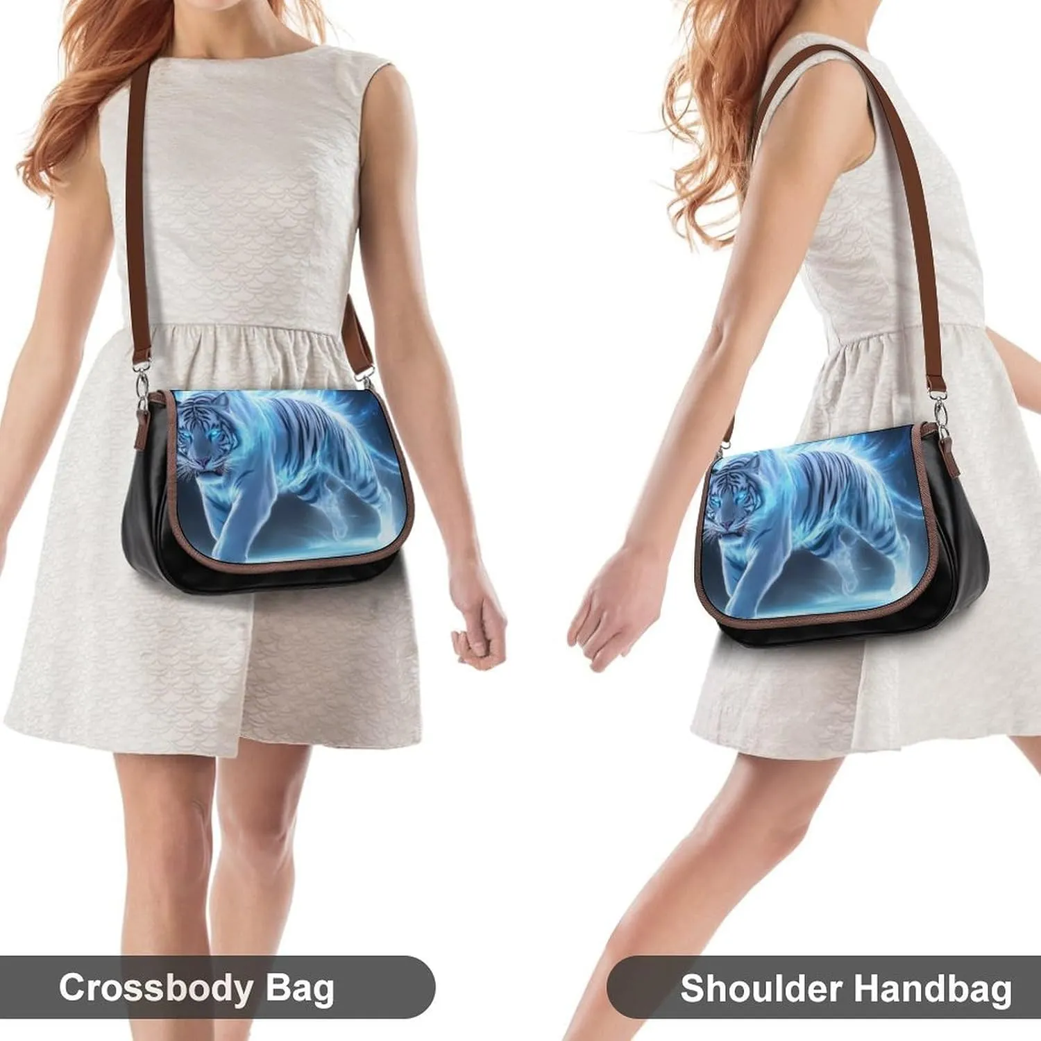 Women's Casual Crossbody Bag, Waterproof Leather Shoulder Purse Handbags for Work Travel