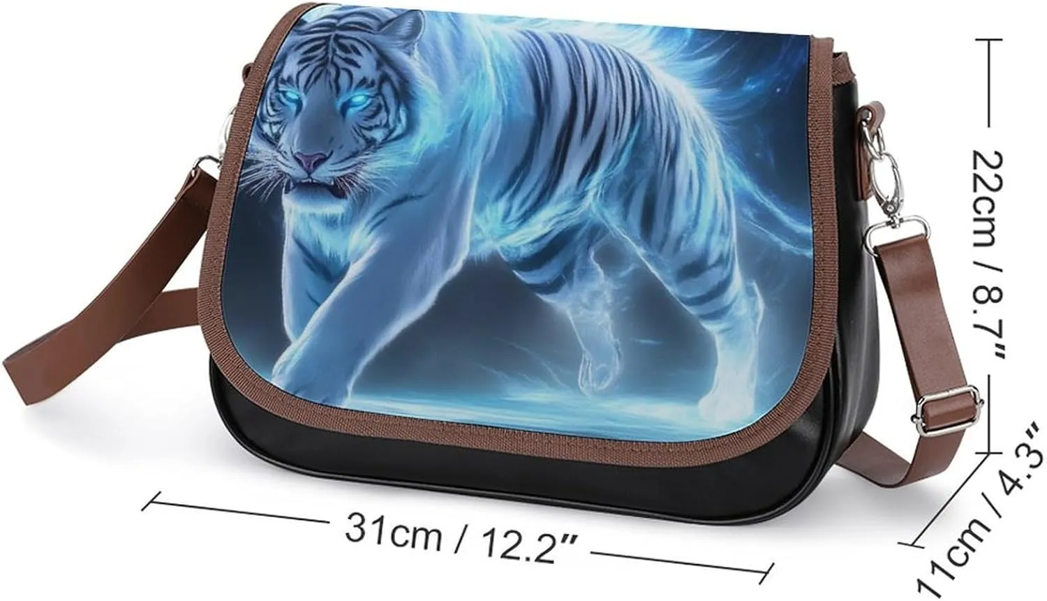 Women's Casual Crossbody Bag, Waterproof Leather Shoulder Purse Handbags for Work Travel