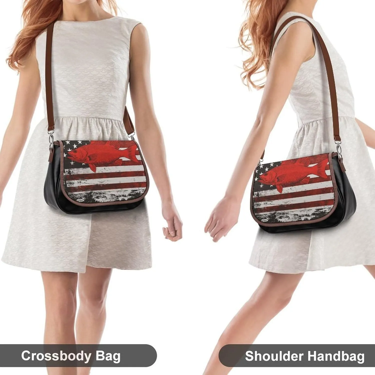 Women's Casual Crossbody Bag, Waterproof Leather Shoulder Purse Handbags for Work Travel