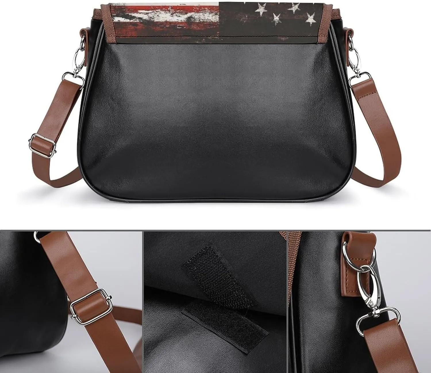Women's Casual Crossbody Bag, Waterproof Leather Shoulder Purse Handbags for Work Travel