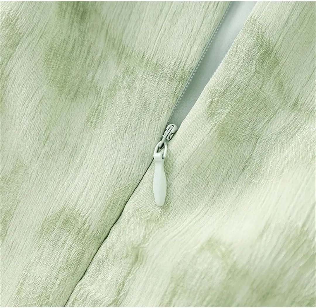 Women's Chinese Style Dress Stand Collar Stitching Bowknot Dress