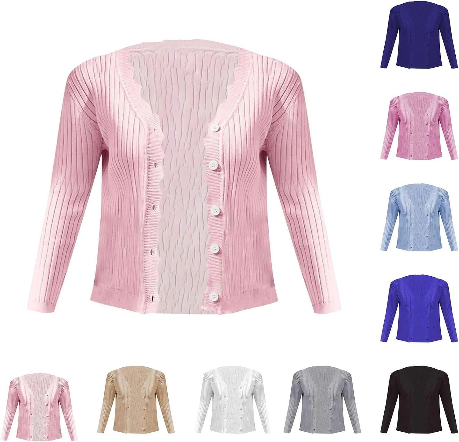 Womens Open Front Cardigan 2024 Long Sleeve Sweater Jacket Top Design Short Ladies Knitted Women's Cardigan Sweater