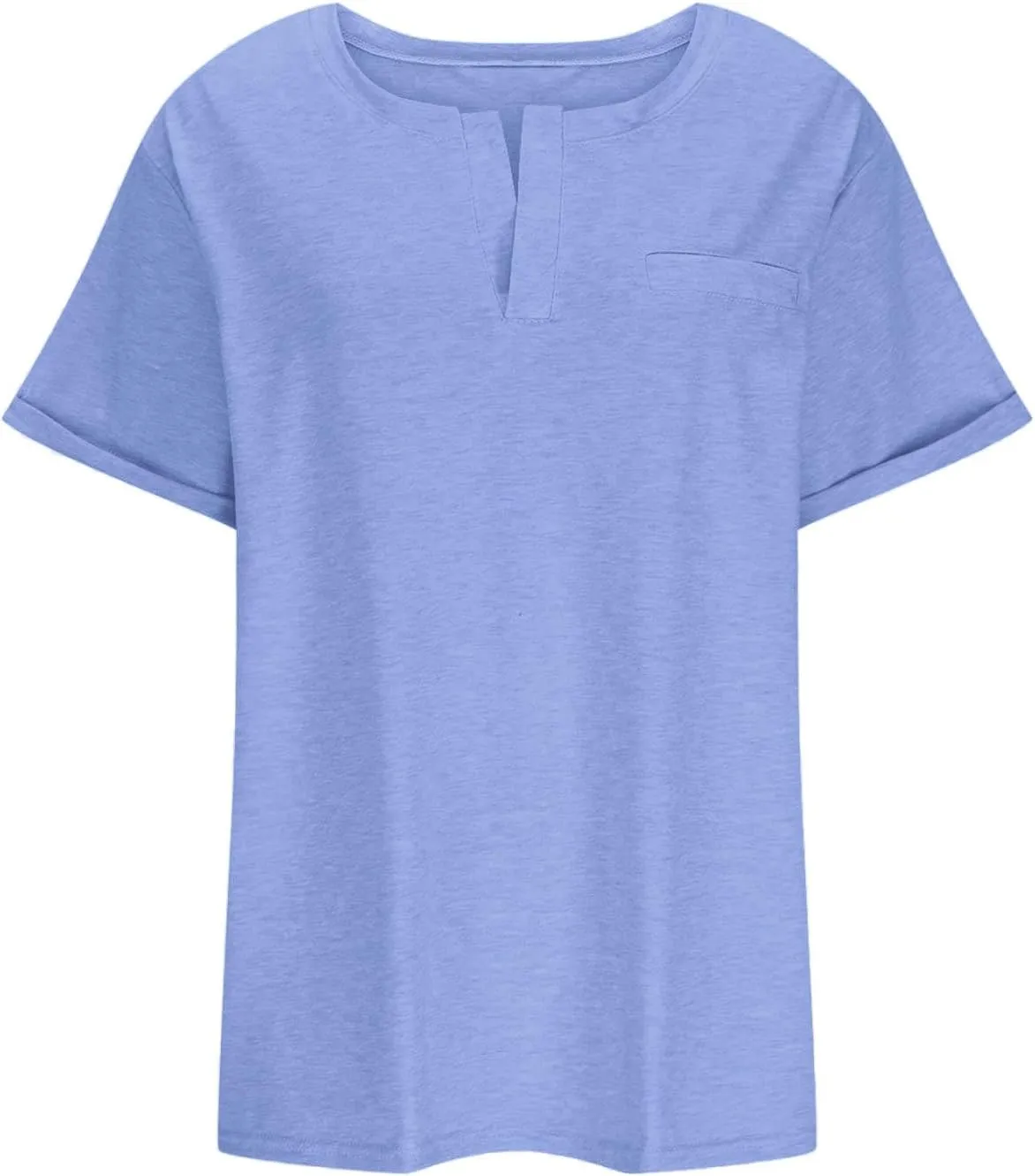 Women's Plus Size Summer Tops Short Sleeve Casual Shirt Vacation Basic Tees Loose Fit V Neck T Shirts Dressy Blouses
