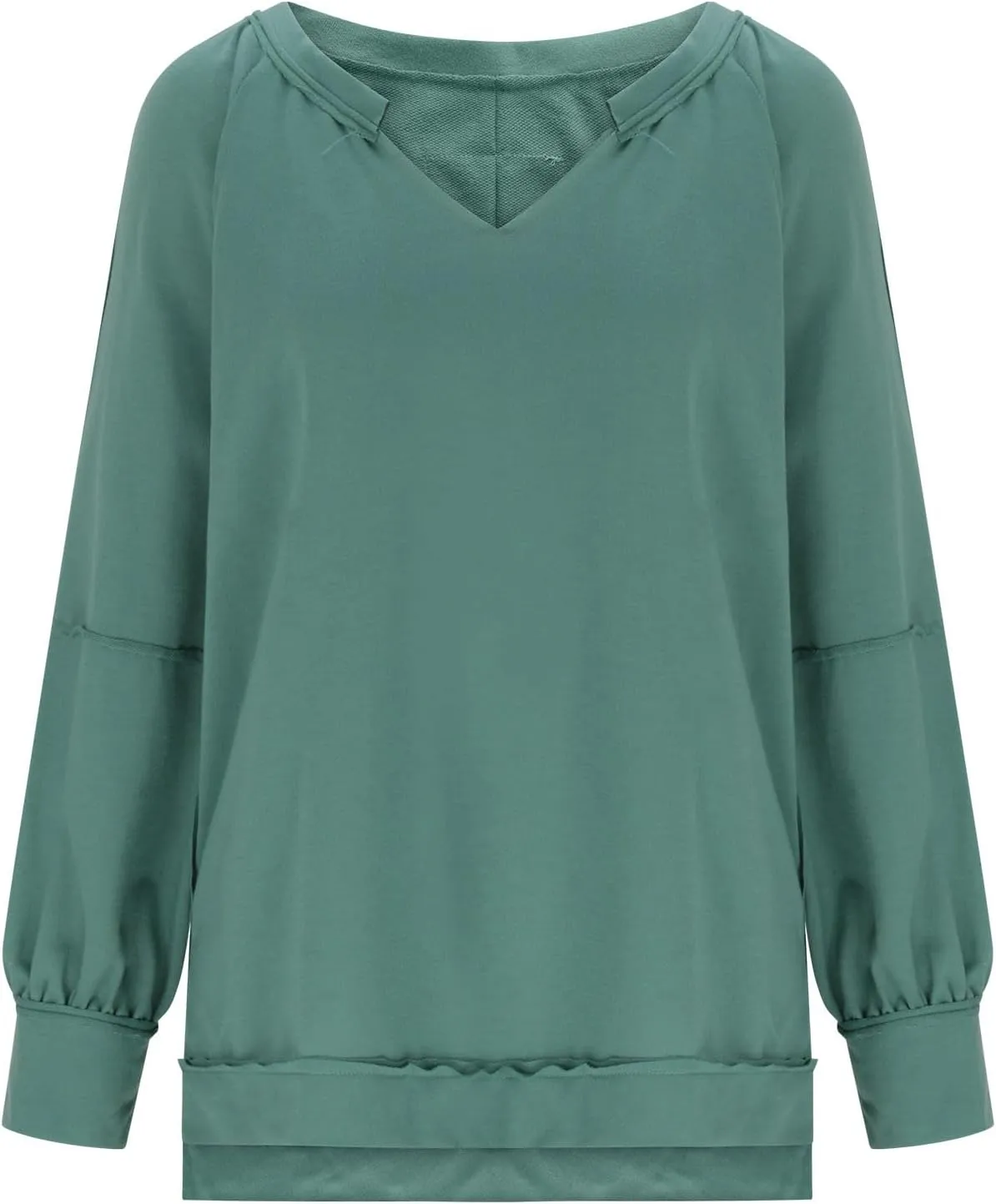 Womens Plus Size Tops Elegant Sexy Long Sleeve V Neck Causal Shirts Fashion Solid Asymmetrical Hem Blouse Spring Tops