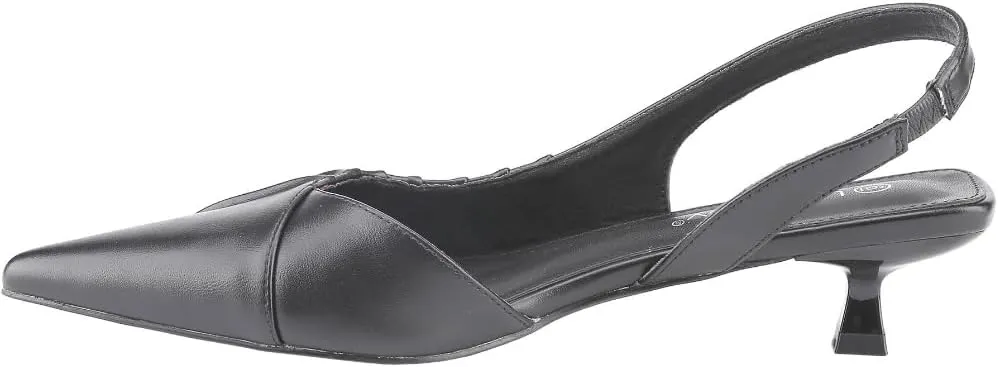 Women's Ruched Pointed Toe Slingback Pump Heels Pleated Kitten Heel Low Vamp Slingback Stiletto Heels Dress Shoes Summer Elegant Basics Business Casual Business Chic Spring Shoes Spring Break Easter