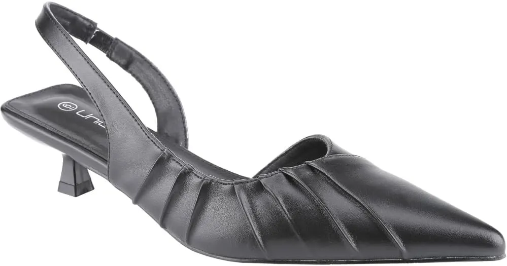 Women's Ruched Pointed Toe Slingback Pump Heels Pleated Kitten Heel Low Vamp Slingback Stiletto Heels Dress Shoes Summer Elegant Basics Business Casual Business Chic Spring Shoes Spring Break Easter