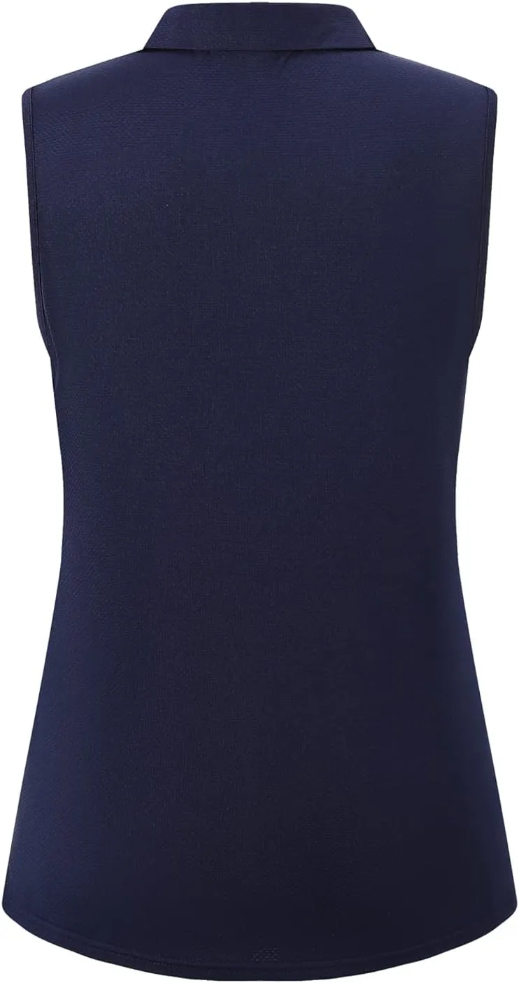 Womens Sleeveless Golf Polo Shirts Lightweight Tennis Sport Tops