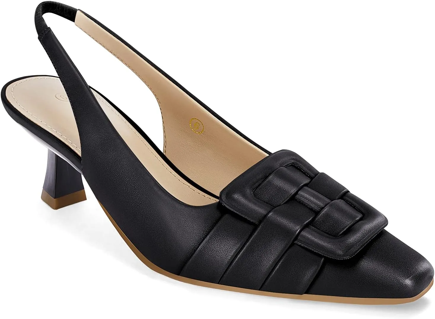 Womens Sling Back Kitten Heels Low Dress Shoes Slingback Pumps Pointed Closed Toe Comfortable Party Office Sandals