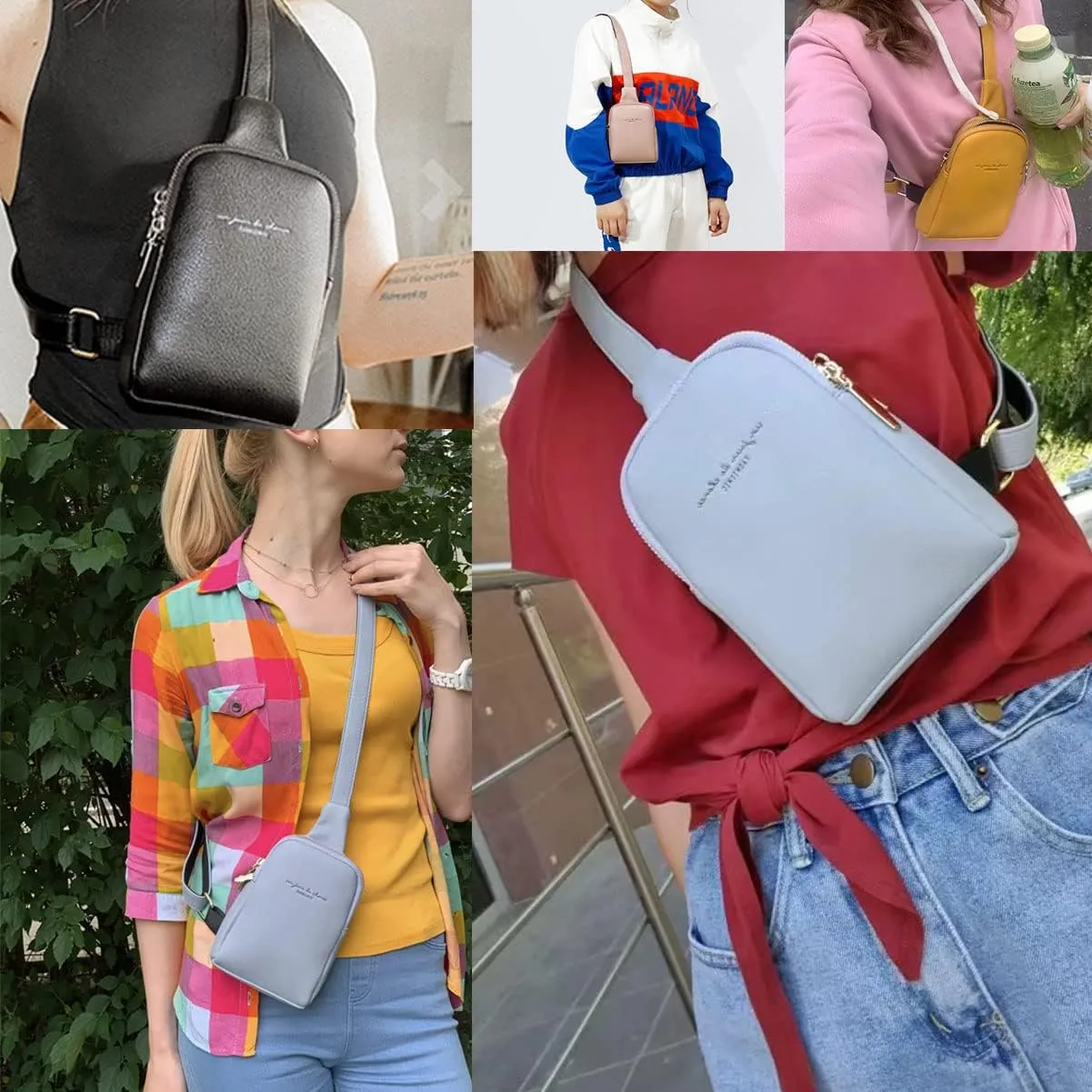 Womens Sling Bag Crossbody Fanny Pack Purse Leather Casual Fashion Travel Daypack Sport Chest Satchel for Women