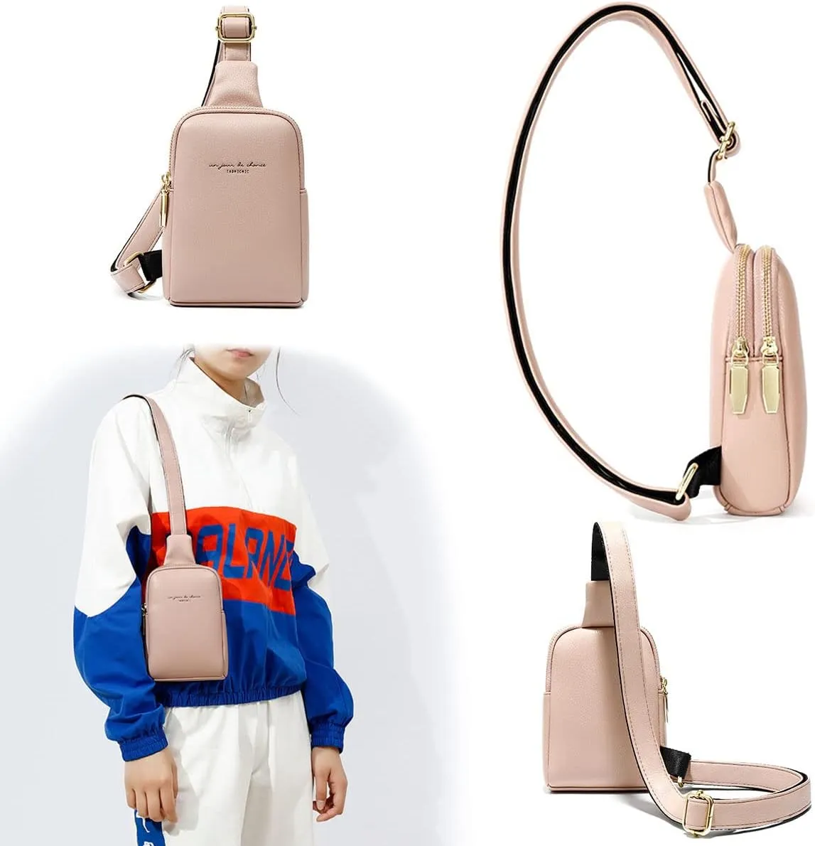 Womens Sling Bag Crossbody Fanny Pack Purse Leather Casual Fashion Travel Daypack Sport Chest Satchel for Women