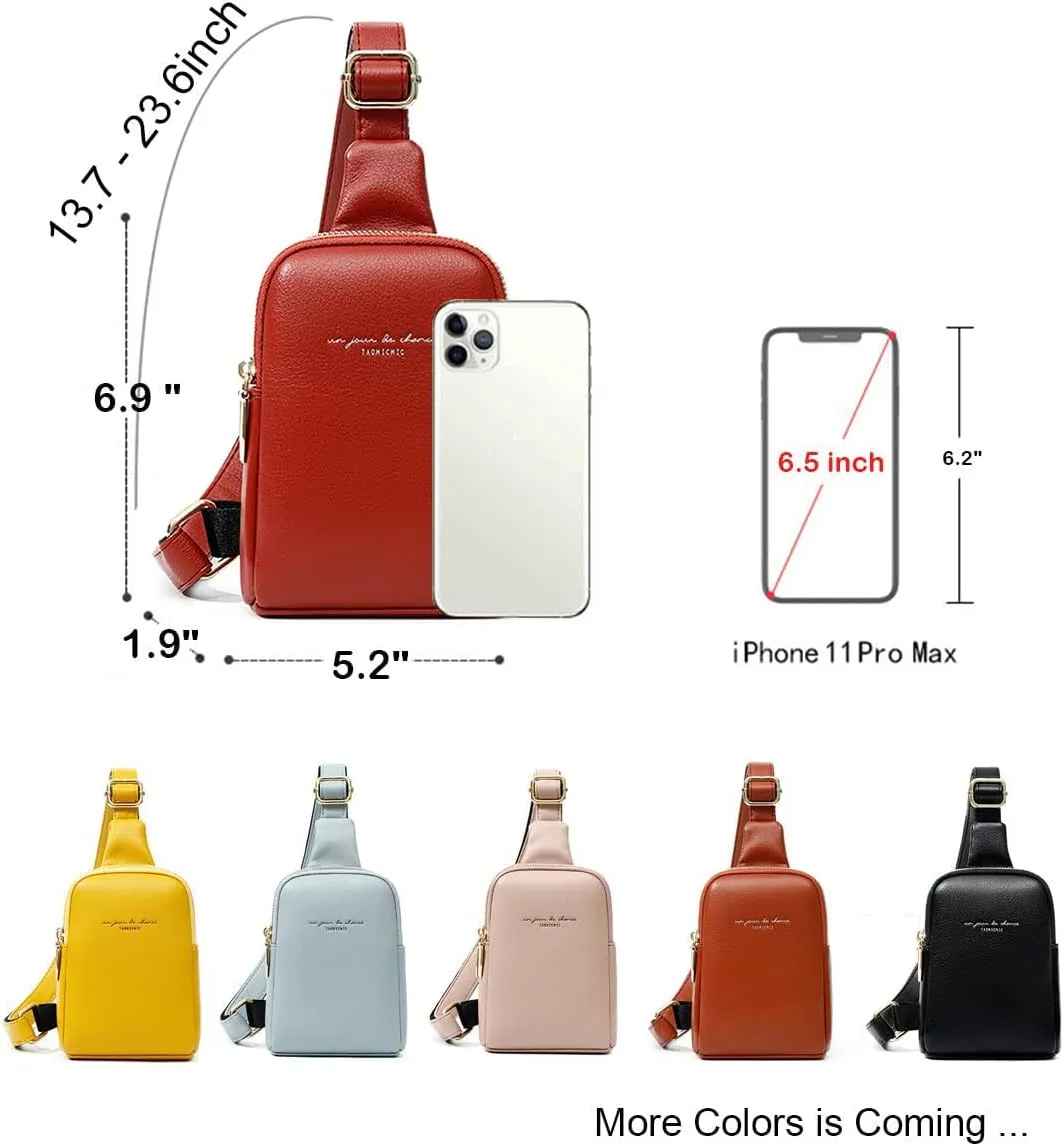 Womens Sling Bag Crossbody Fanny Pack Purse Leather Casual Fashion Travel Daypack Sport Chest Satchel for Women