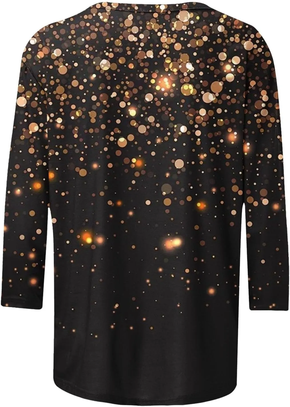 Womens Sparkly Tops and Blouses 3/4 Sleeve Loose Fit Sequin Shirts Casual Crewneck Tees Trendy Outfits Clothing 2024