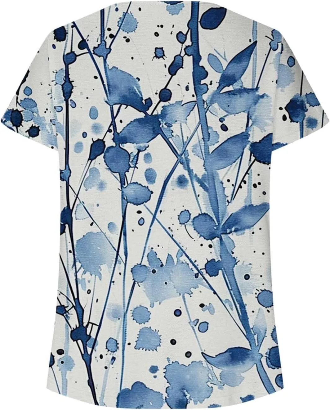 Women's Summer Casual V-Neck Short Sleeved Shirts T-Shirt Floral Printed Tops Basic Tee Tops Loose Tunics Blouse