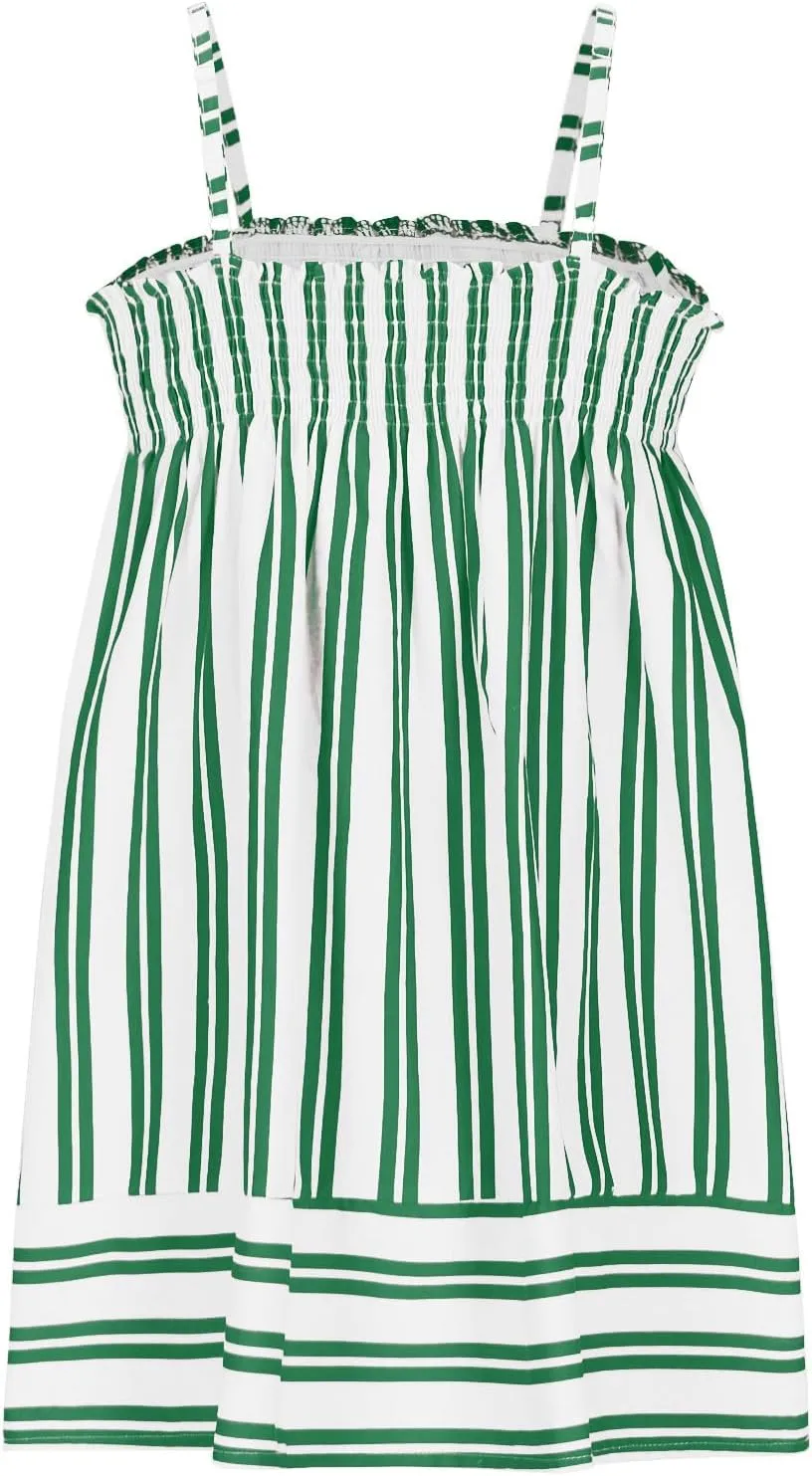 Womens Summer Tops Sleeveless Peplum Y2K Tops Spaghetti Straps Tank Tops with Pocket Striped Babydoll Tops for Women