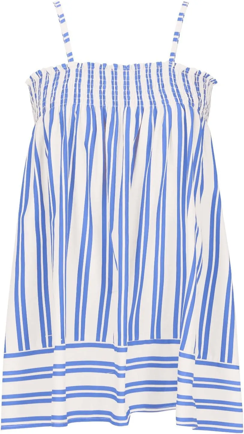 Womens Summer Tops Sleeveless Peplum Y2K Tops Spaghetti Straps Tank Tops with Pocket Striped Babydoll Tops for Women