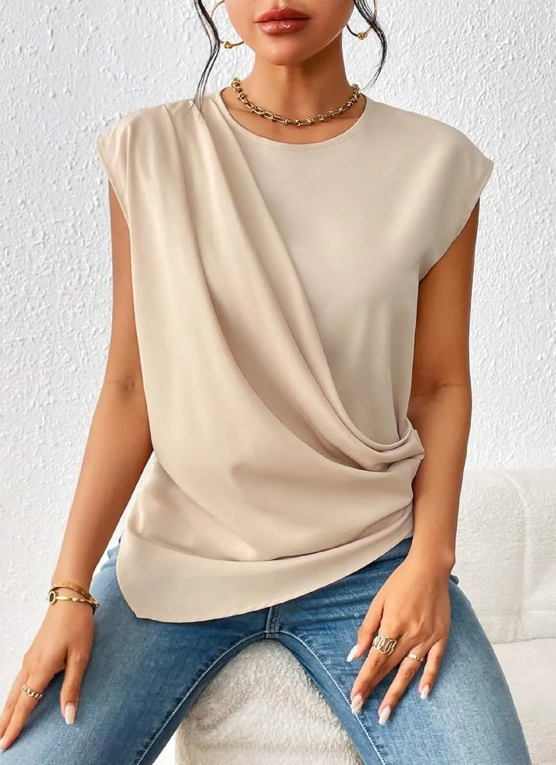 Womens Summer Tops Spring Fashion Asymmetrical Business Casual Dressy T Shirts Workout Clothes Trendy Outfits 2025