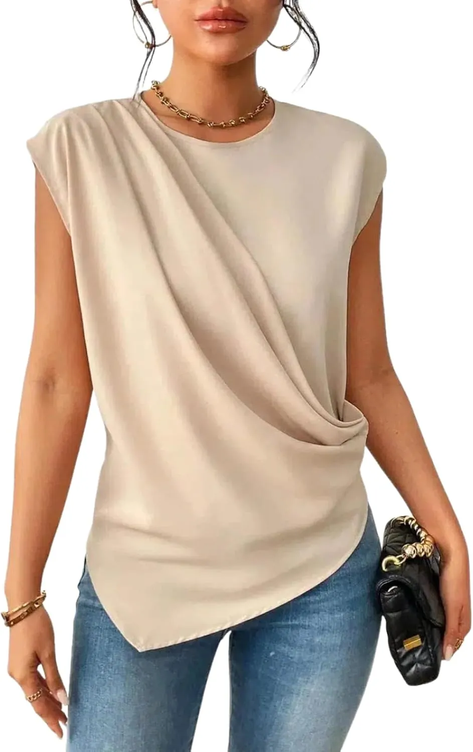 Womens Summer Tops Spring Fashion Asymmetrical Business Casual Dressy T Shirts Workout Clothes Trendy Outfits 2025