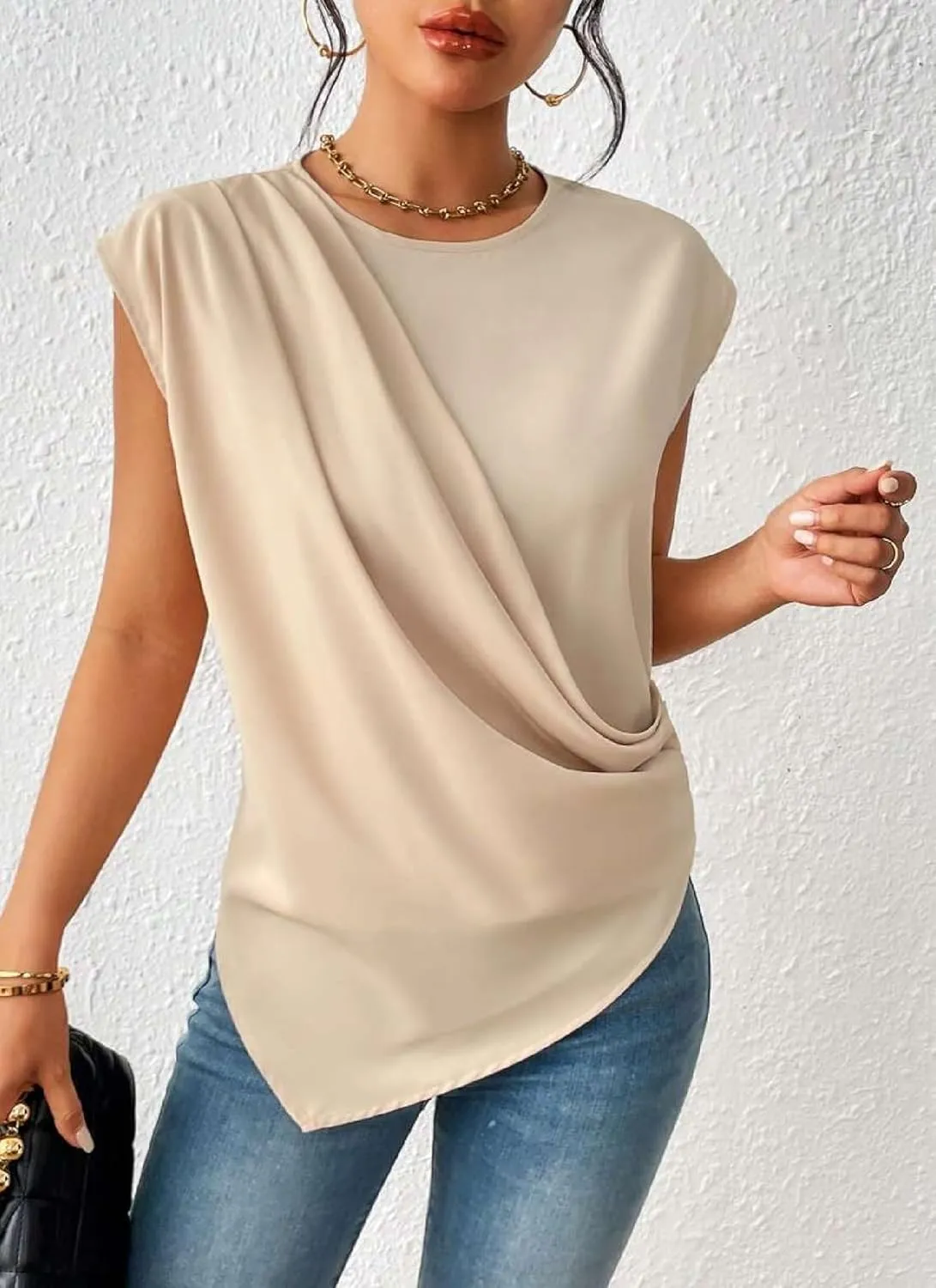 Womens Summer Tops Spring Fashion Asymmetrical Business Casual Dressy T Shirts Workout Clothes Trendy Outfits 2025