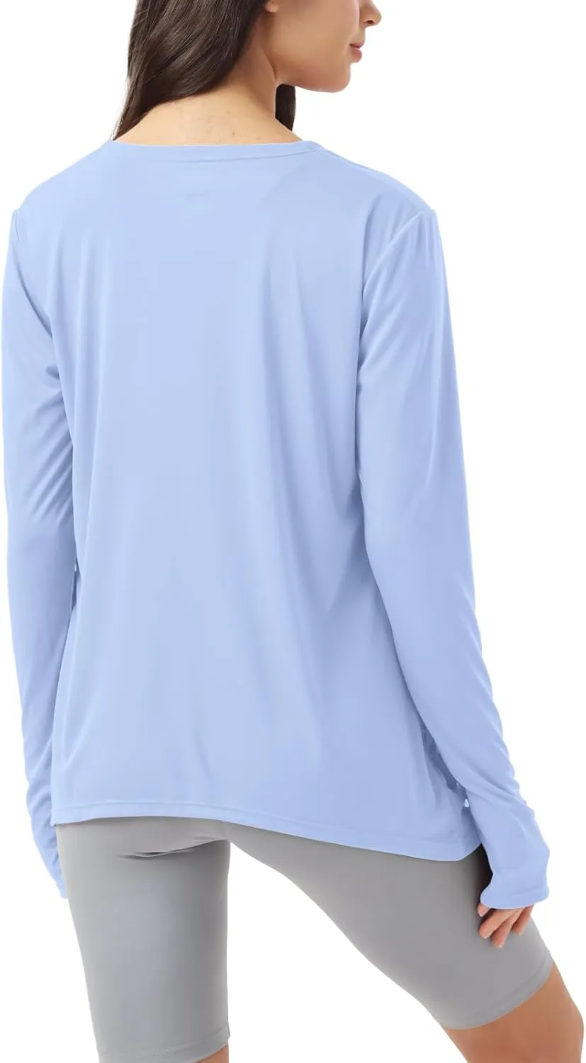 Womens Sun Protection Athletic Cardigan Lightweight Summer UPF50  Long Sleeve Open Front Cover Up Thumb Hole with Pockets
