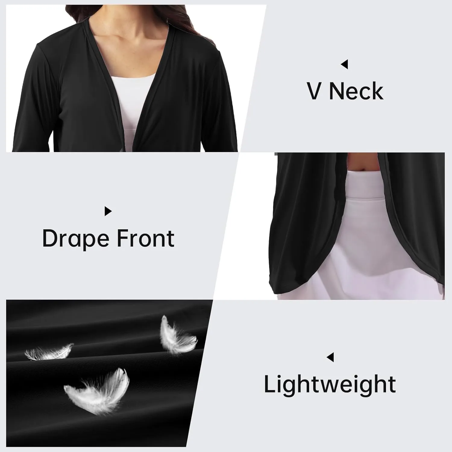 Womens Sun Protection Athletic Cardigan Lightweight Summer UPF50  Long Sleeve Open Front Cover Up Thumb Hole with Pockets