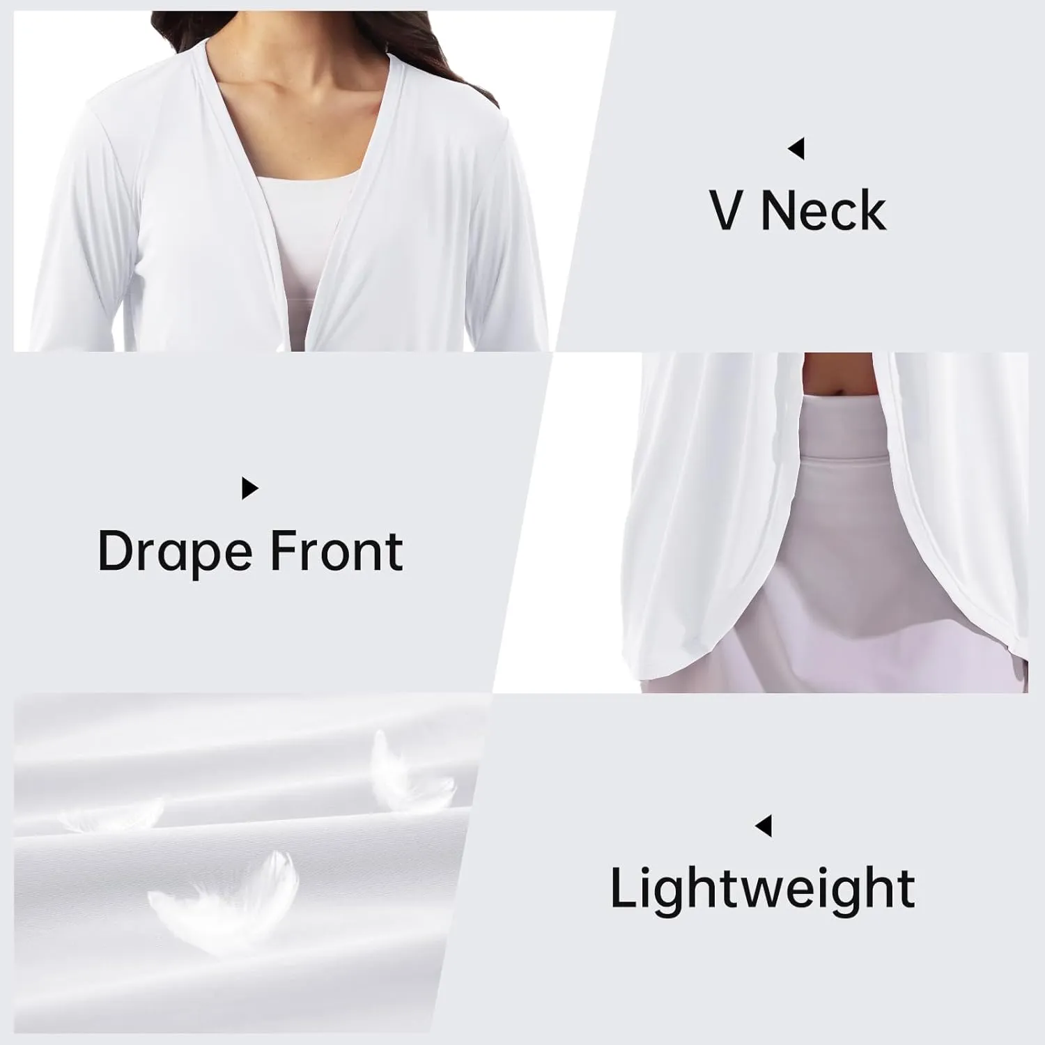 Womens Sun Protection Athletic Cardigan Lightweight Summer UPF50  Long Sleeve Open Front Cover Up Thumb Hole with Pockets