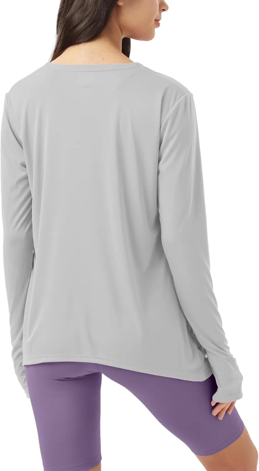 Womens Sun Protection Athletic Cardigan Lightweight Summer UPF50  Long Sleeve Open Front Cover Up Thumb Hole with Pockets