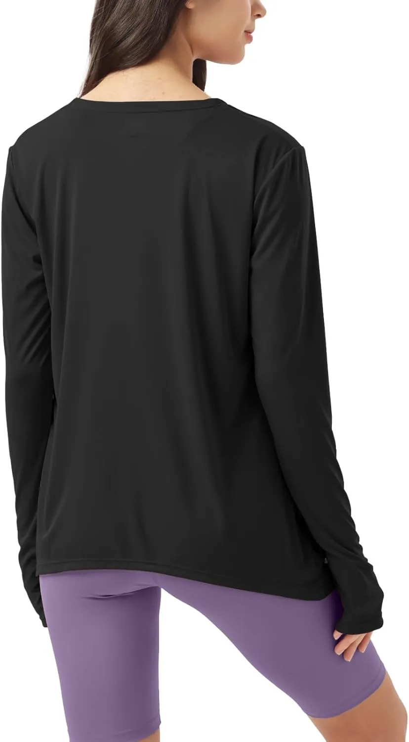 Womens Sun Protection Athletic Cardigan Lightweight Summer UPF50  Long Sleeve Open Front Cover Up Thumb Hole with Pockets