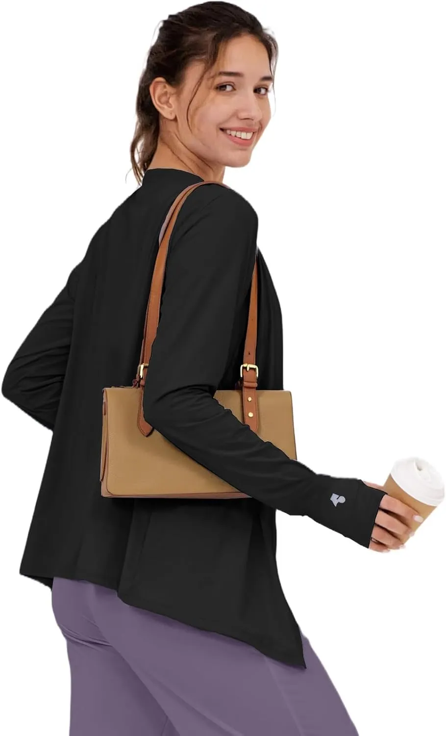 Womens Thin Summer Cardigan Long Sleeve Open Front Upf50 Uv Spf Sun Protection Lightweight Cover Up Thumb Holes with Pockets