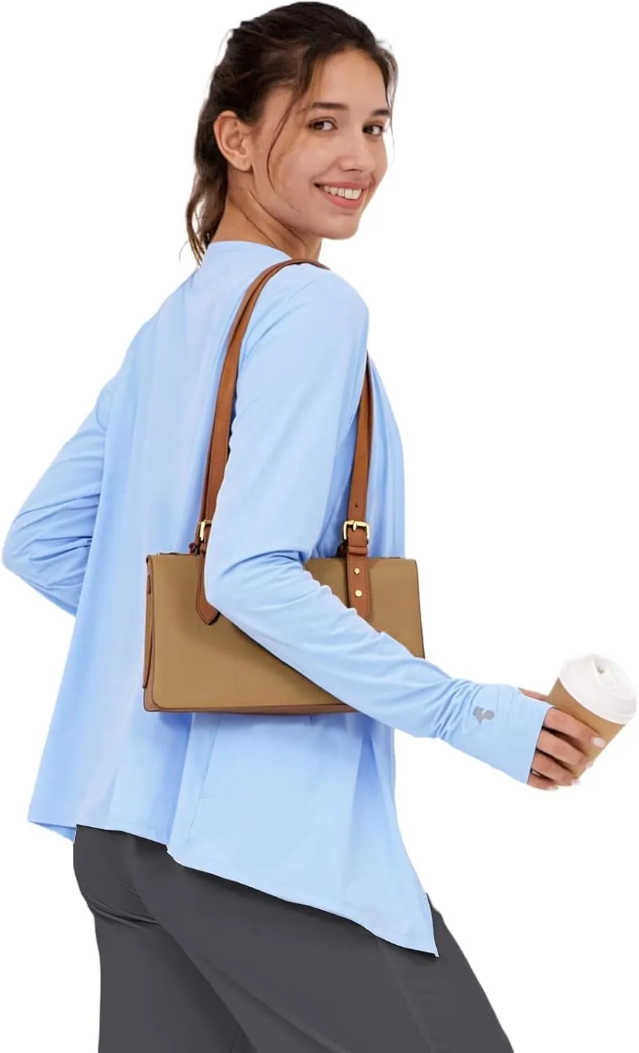 Womens Thin Summer Cardigan Long Sleeve Open Front Upf50 Uv Spf Sun Protection Lightweight Cover Up Thumb Holes with Pockets