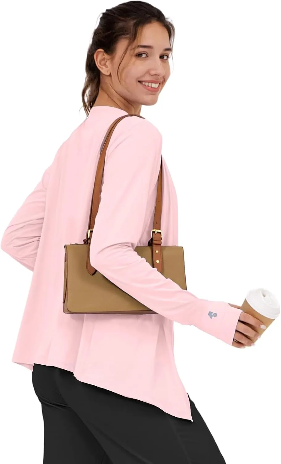 Womens Thin Summer Cardigan Long Sleeve Open Front Upf50 Uv Spf Sun Protection Lightweight Cover Up Thumb Holes with Pockets