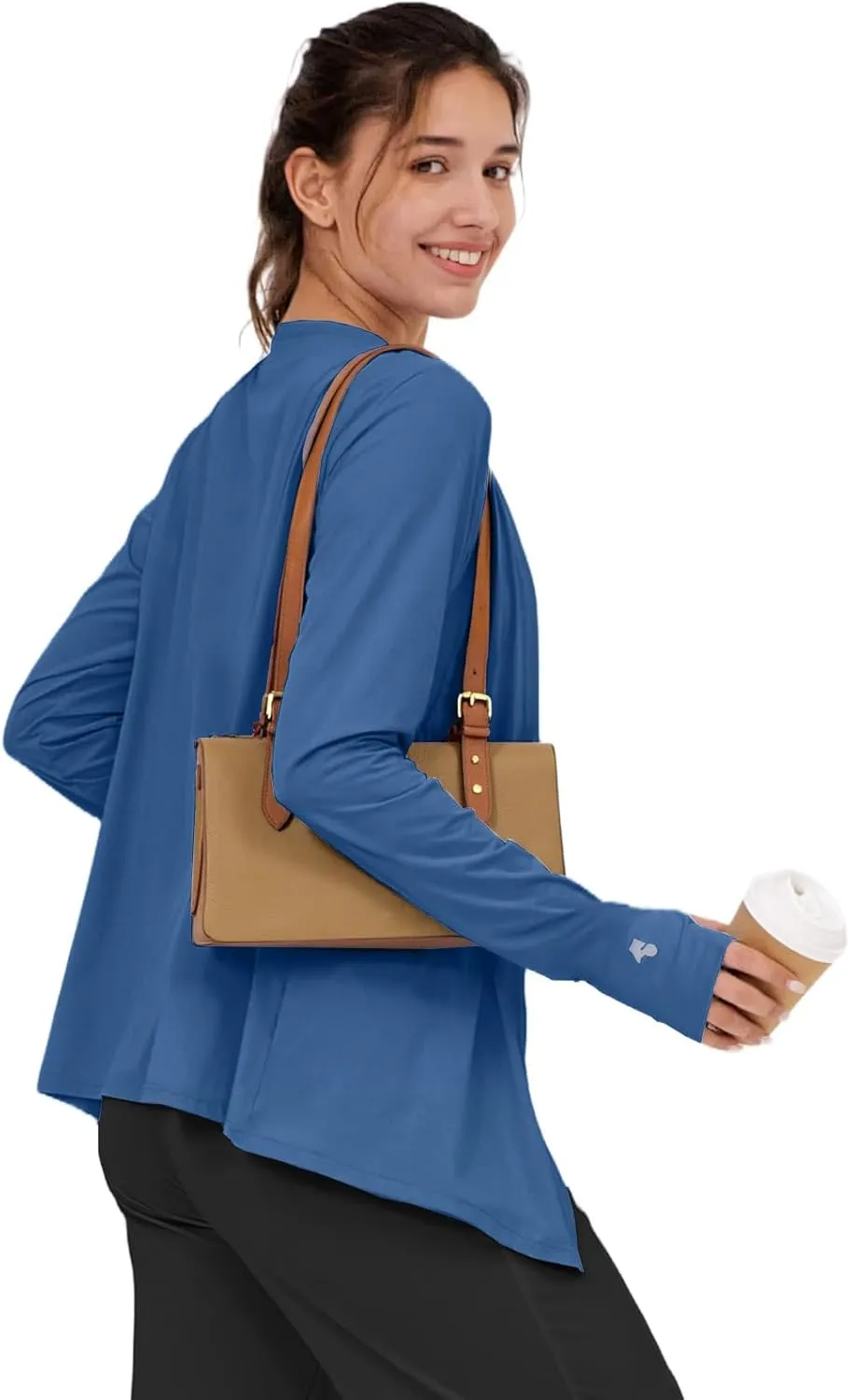 Womens Thin Summer Cardigan Long Sleeve Open Front Upf50 Uv Spf Sun Protection Lightweight Cover Up Thumb Holes with Pockets