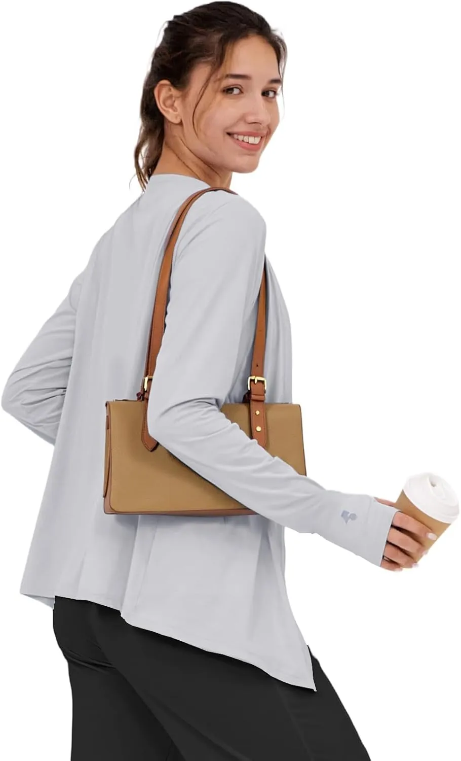 Womens Thin Summer Cardigan Long Sleeve Open Front Upf50 Uv Spf Sun Protection Lightweight Cover Up Thumb Holes with Pockets