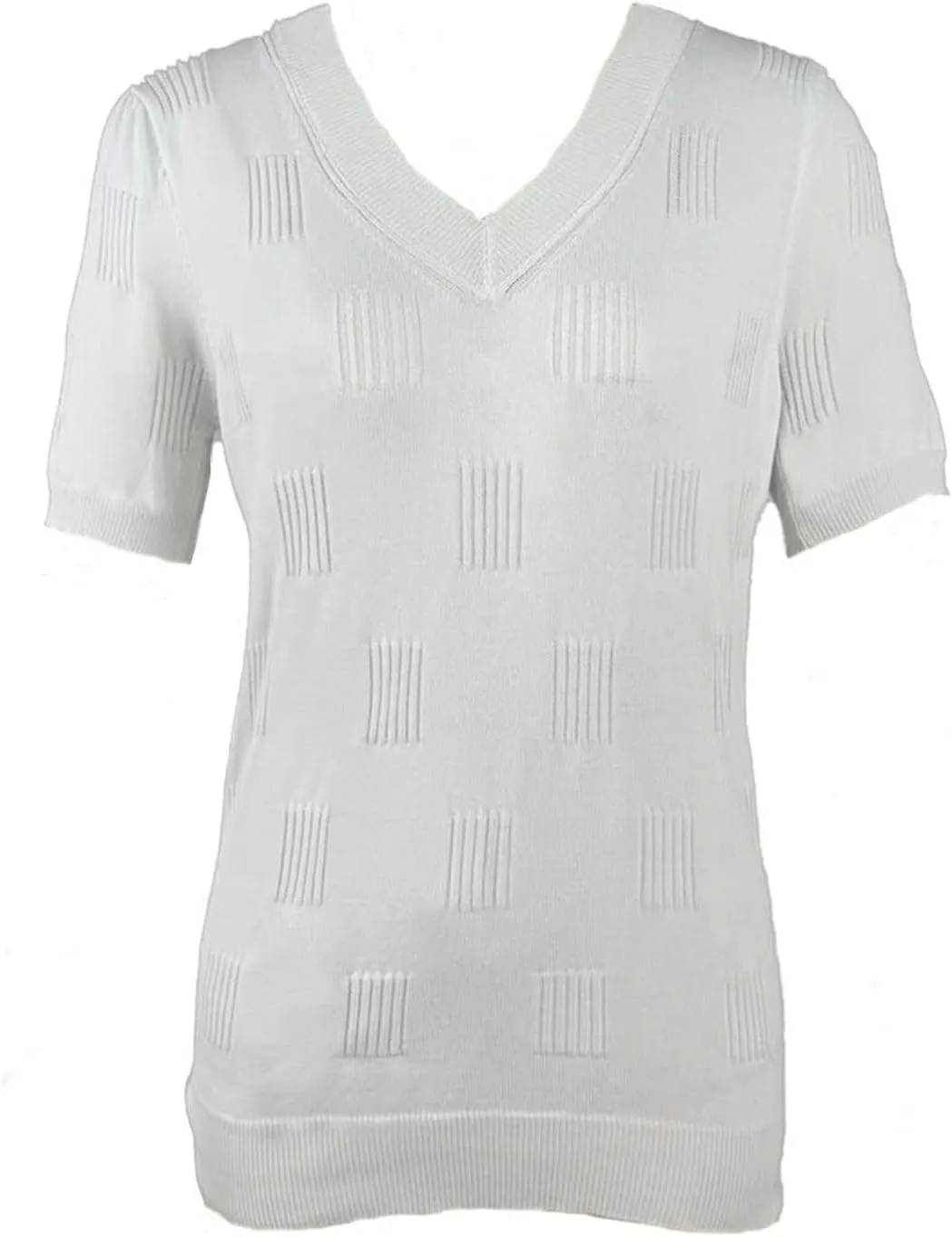 Womens V Neck Knit Tops Short Sleeve Casual Loose Fit Blouses Soft Lightweight Pullover Summer Tunic Shirts