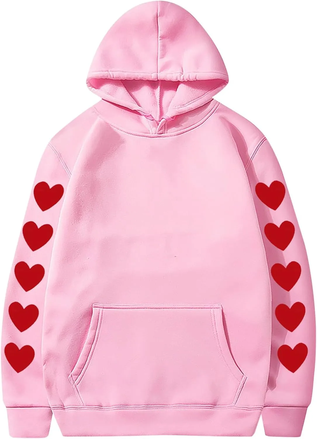 Womens Valentines Day Sweatshirt Long Sleeve Fleece Plush Casual Pullover Hoodies Love Heart Graphic Tees Cute Blouses Tops