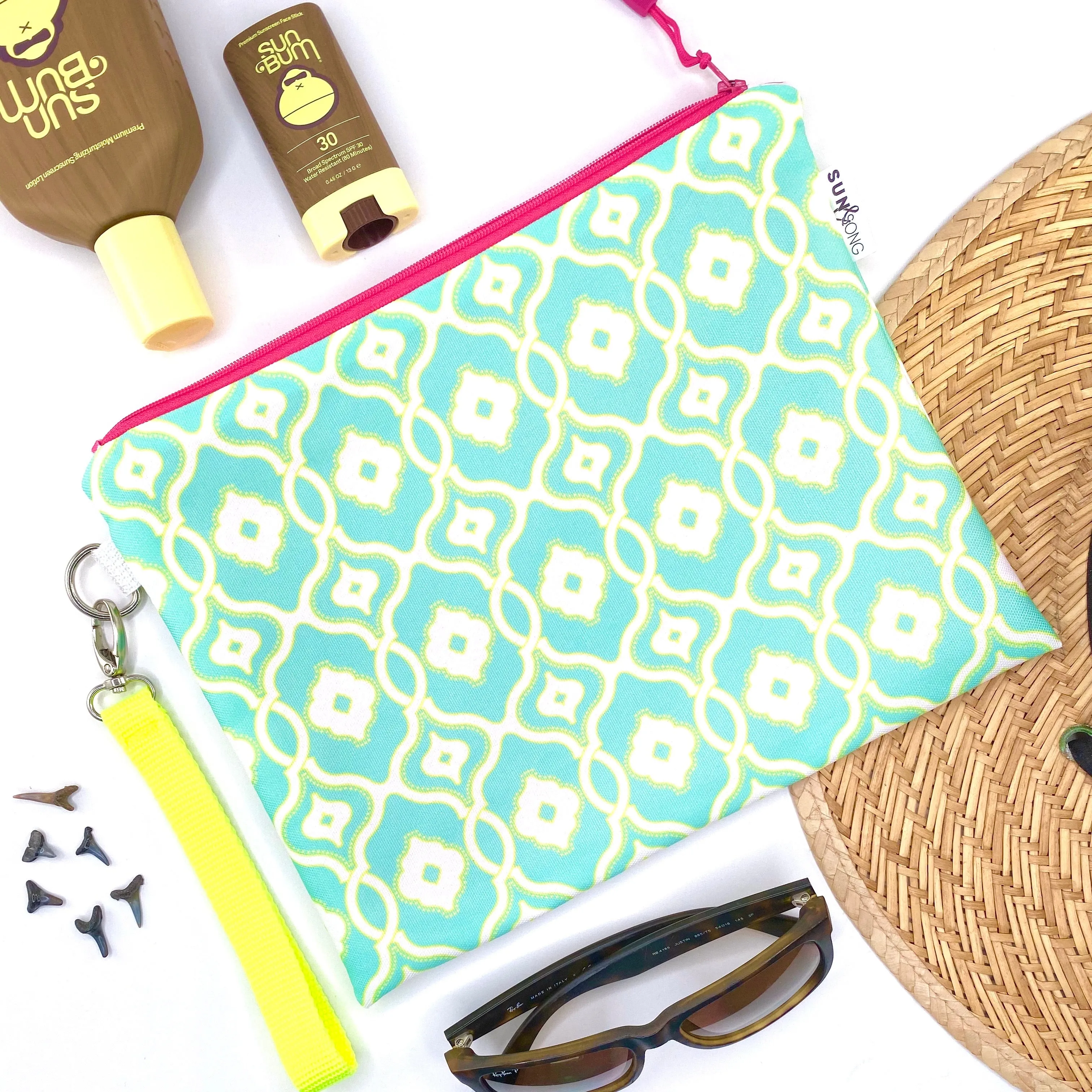 Woven Chain in Blue   Yellow, Water-Resistant Wet Bag