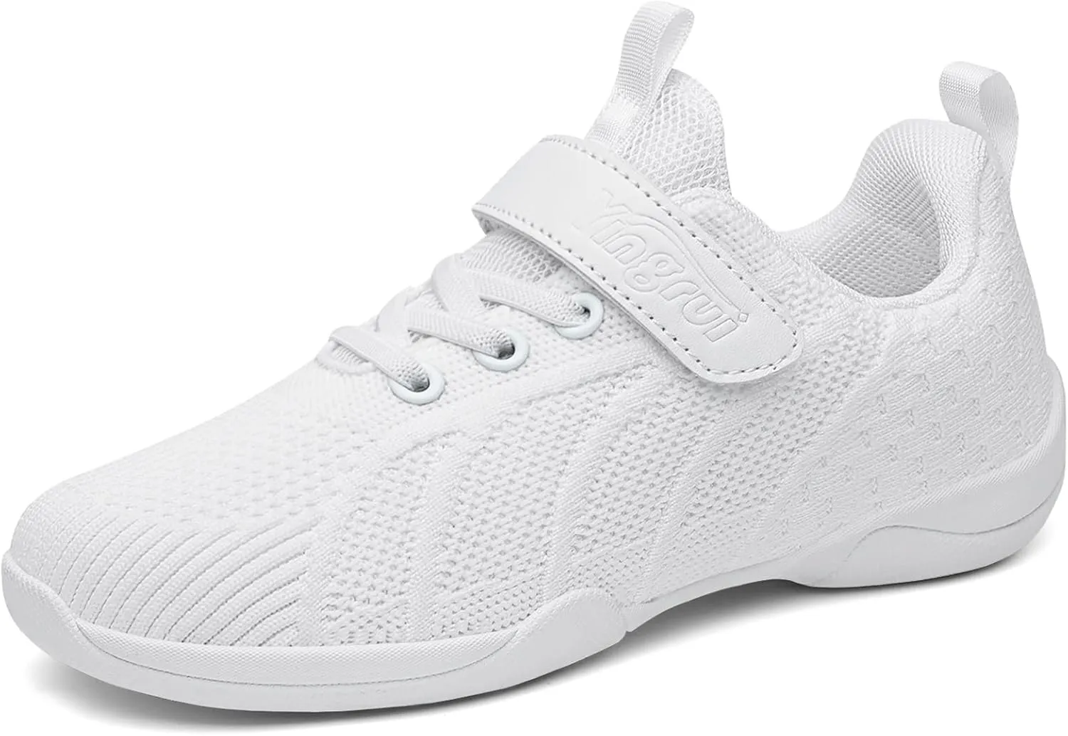WUIWUIYU Youth Girls Boys Mesh Competition Cheerleading Gear Shoes White Dance Athletic Training Cheer Sneakers