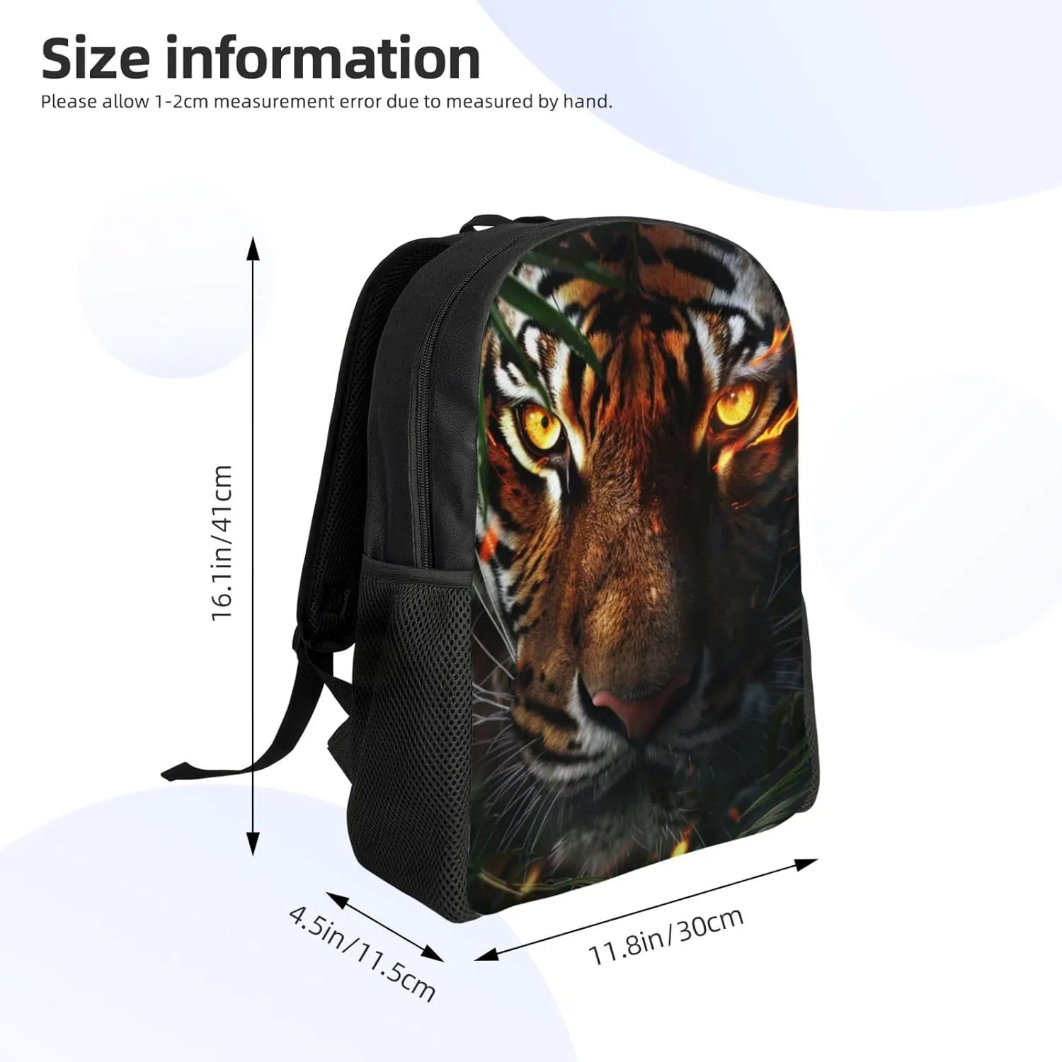 Xerial Ambush Tiger Backpack Waterproof Anti Theft Durable Light Laptop Bag Backpacks For Women Men Travel Gym Backpack