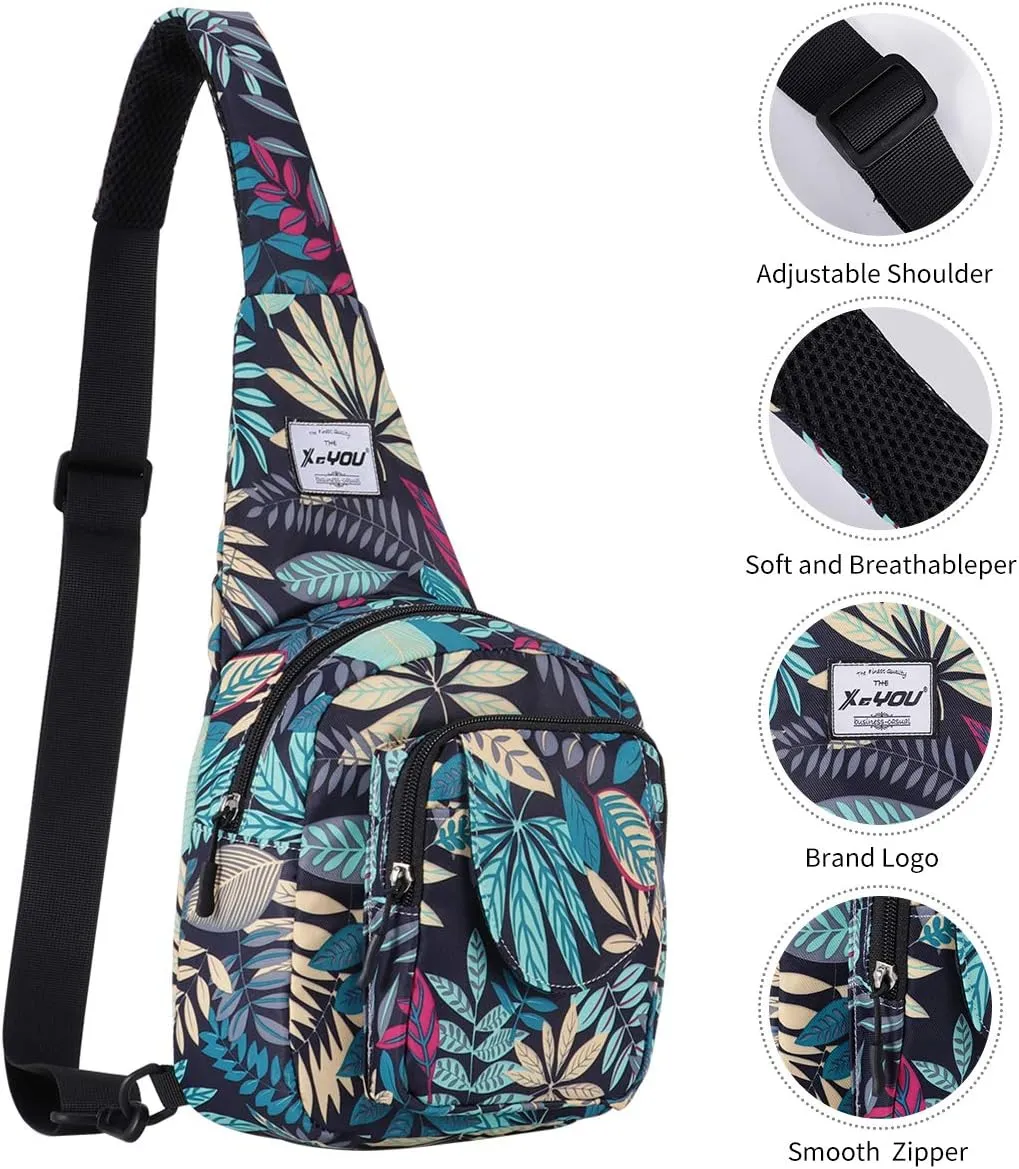 XEYOU Small Sling Bag - Lightweight One Strap Backpack Hiking Crossbody Chest Bag - Unisex Shoulder Daypack