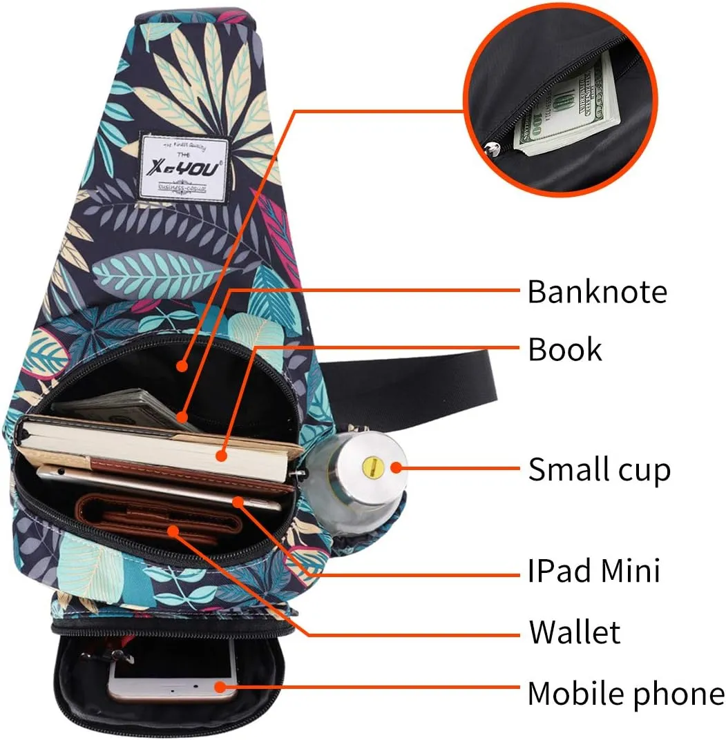 XEYOU Small Sling Bag - Lightweight One Strap Backpack Hiking Crossbody Chest Bag - Unisex Shoulder Daypack