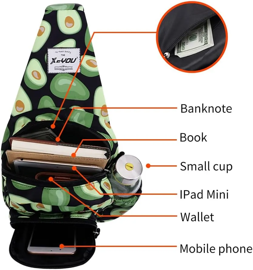 XEYOU Small Sling Bag - Lightweight One Strap Backpack Hiking Crossbody Chest Bag - Unisex Shoulder Daypack