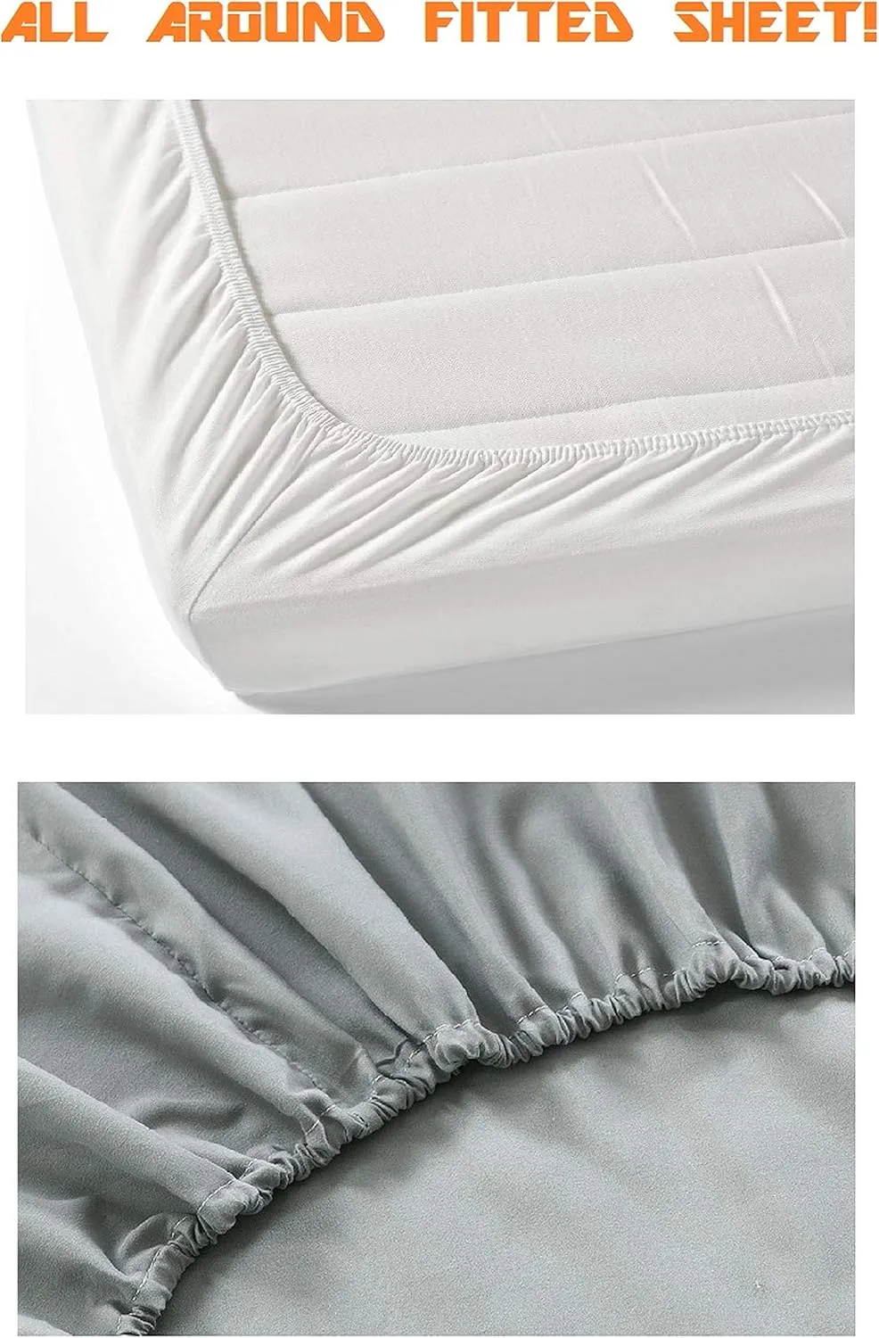 XISUNYA Decorative Fitted Sheet Set Full Size, Jungle Deep Pockets Fitted Sheet & 2 Pillow Sham Set, Rainforest Vegetation Tropical Leaves and Flowers Printed Microfiber Bedding 3pc Set,for Mattress