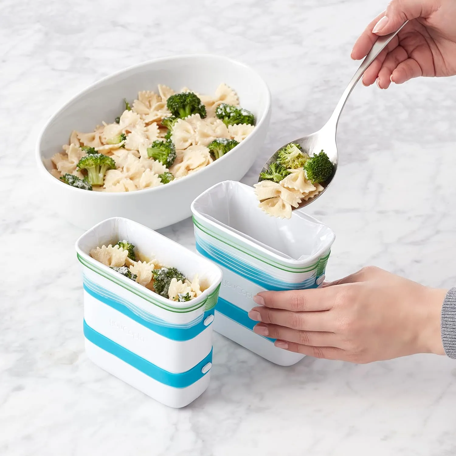 YouCopia FreezeUp Freezer Food Block Maker, 6 Cup, Meal Prep Bag Container to Freeze Soup and Leftovers