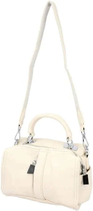 Youthful and Stylish White PU Women's Bag Adjustable Shoulder Strap Ultra Soft Leather Shoulder Slouchy Handbag Cool Summer Tote