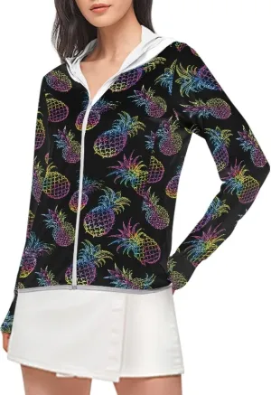 Ystardream Women's Hoodie Zip Front Rash Guard, UPF 50  Long Sleeve Swim Shirts, UV/SPF Sunscreen Wetsuit Swimsuit Top