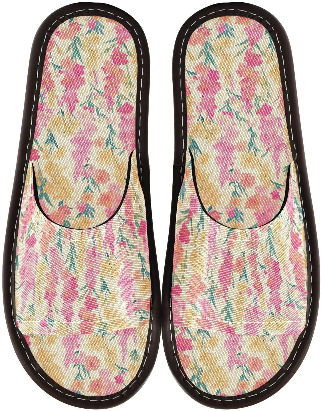 Yuiboo Vibrant Gladiolus Flowers Mens Shower Slippers Summer Dorm Home Slides for Bedroom Hotel Beach