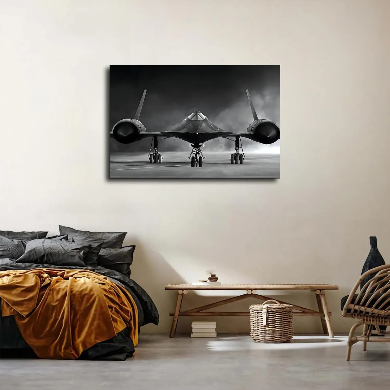 YuplaN Sr-71 Blackbird Reconnaissance Aircraft Canvas Poster Holiday Gift HD Picture Modern Aesthetics Mural Wall Art Decoration (Unframed,16×24inch)